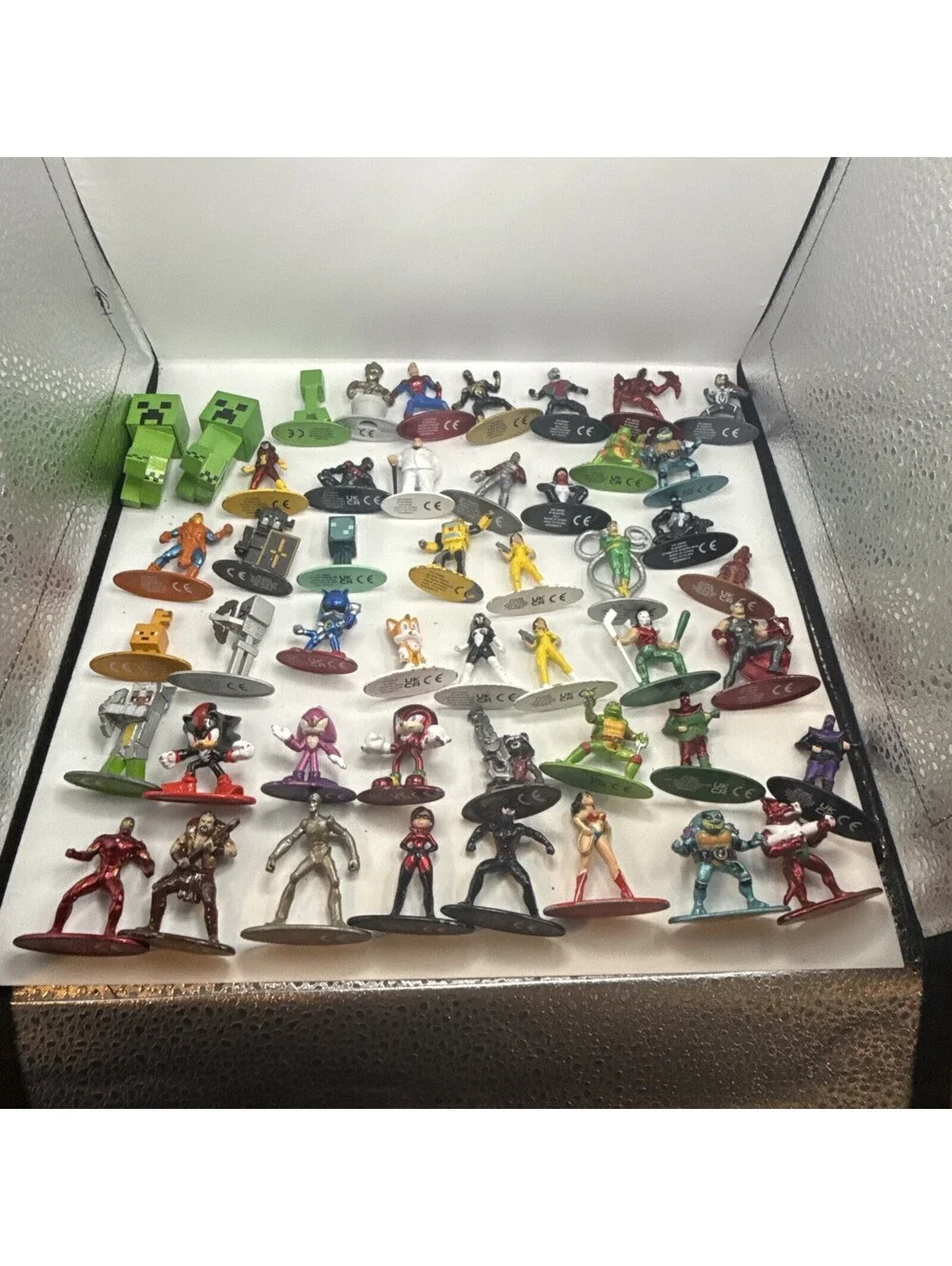 Huge Jada Nano Metalfigs Lot 45+ Mini Diecast Figures Sonic Marvel Minecraft DC